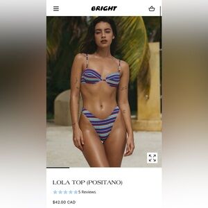 NEW Bright Lola Bikini Top and Bottom Size Medium
